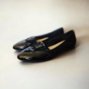 Sarah Flint Bennett Loafers Black Patent Leather Flats Size 7